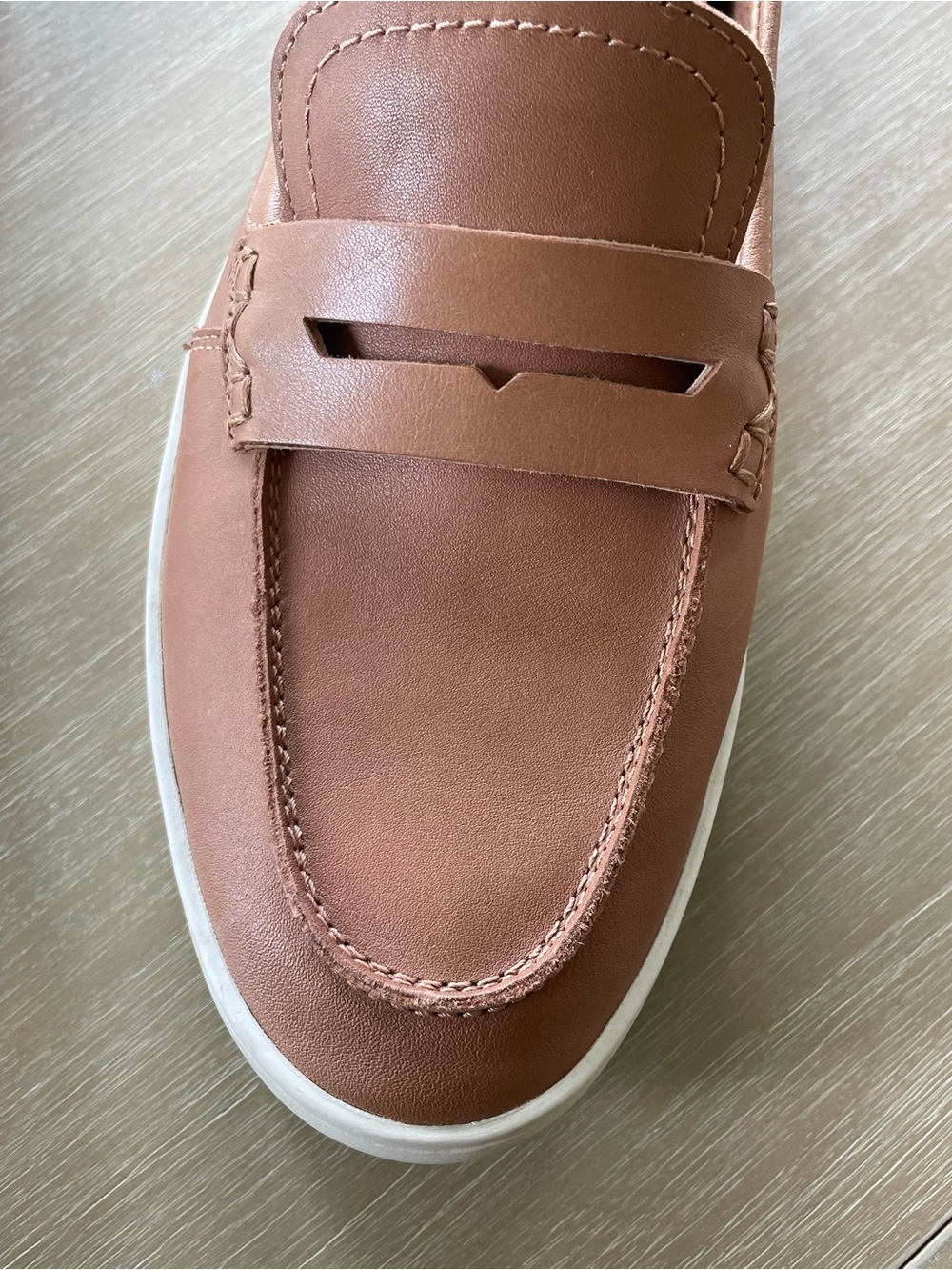 Vionic Women's Leather Uptown Loafer Moc in Cognac Brown - Picture 4 of 9